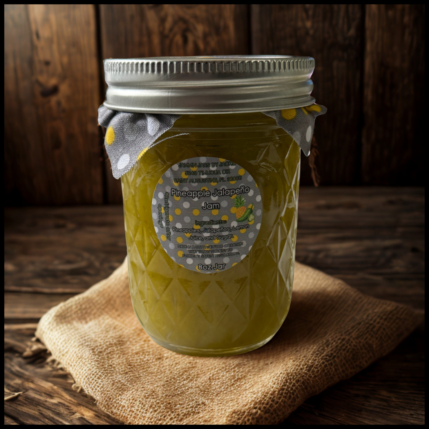 Pineapple Jalapeño Jam- 8oz Jar.